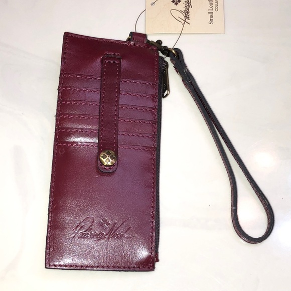 Patricia Nash Alanna Maroon Distressed Vintage Leather Card Wallet NWT & Card - Picture 13 of 16